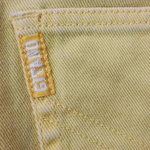 Gitano👖90’s Vintage Denim High Waist Jeans golden Yellow Womens 34/20W - Picture 5 of 6
